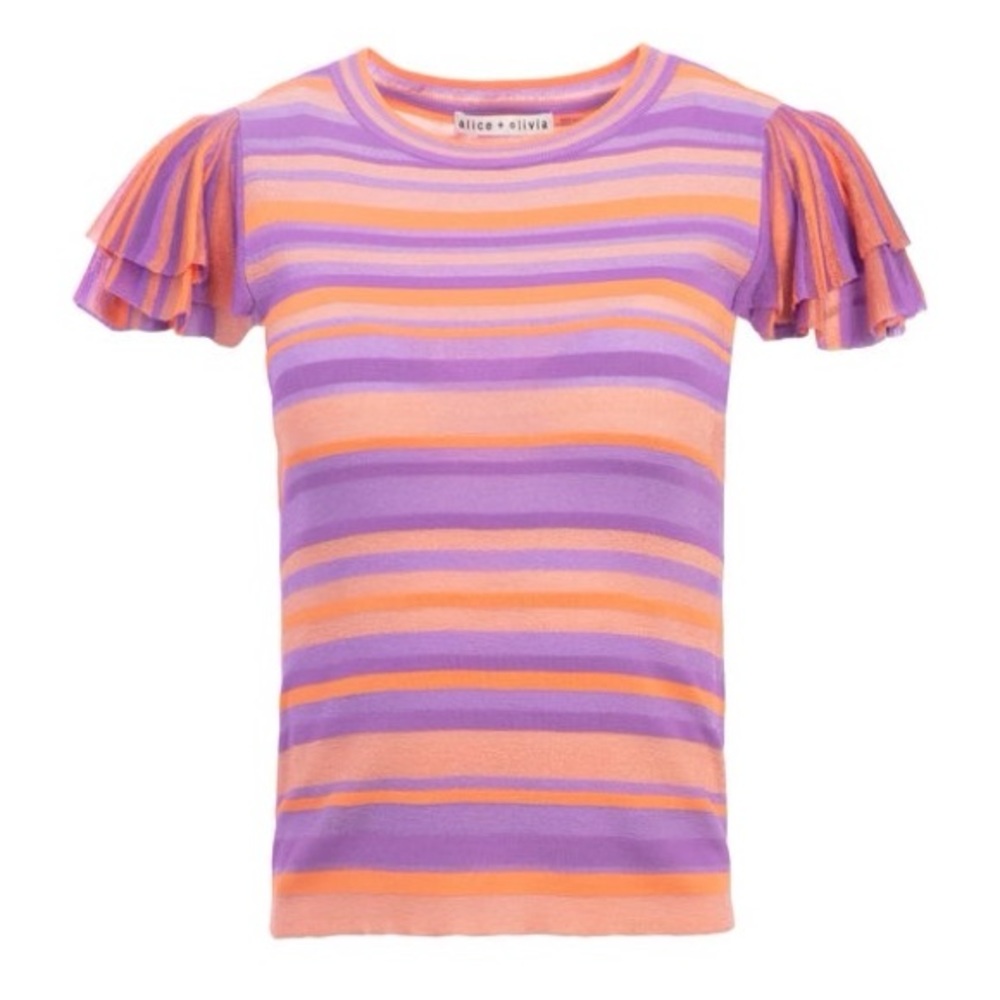 Alice + Olivia Kenia Ruffle Sleeve Top